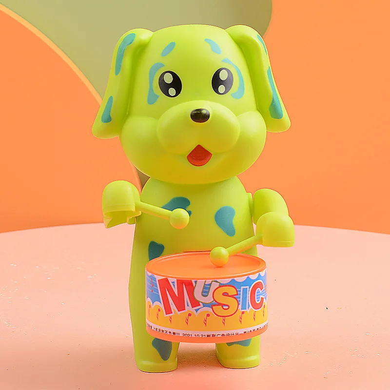 Factory Direct Sale Plastic Drum Clockwork Animal Toy Customized Children Educational Wind Up Toy
