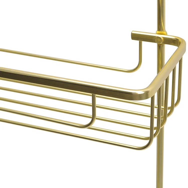 Aluminum Bathroom Toilet Kitchen Corner Wall-mounted Hanging Basket Shelf Shelf Basket Bathroom Gold Anodized