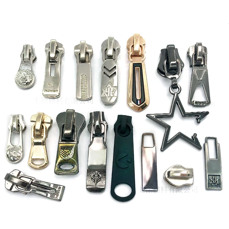 Wholesale Handbag China Logo Boot Personalized Gold Zipper Custom Slider Metal Zip Pulle