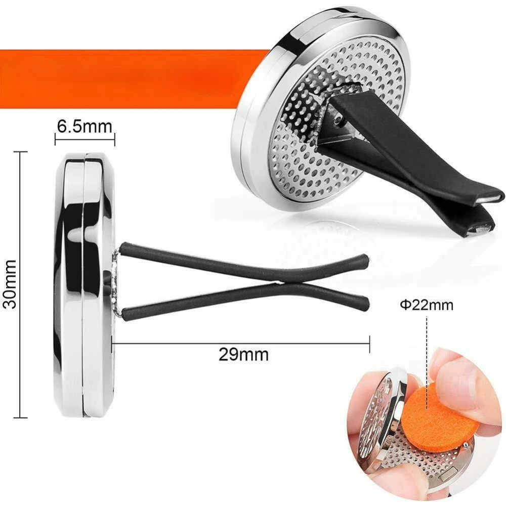 Aromatherapy Locket Car Diffuser Air Freshener Purifier With 10pcs Pads Randomly Car Perfume Diffuser Vent Clip Air Clip Perfume