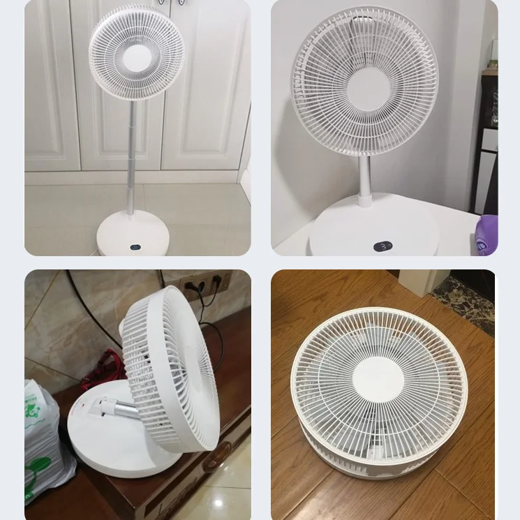 10 inch Oscillating Foldable Rechargeable fan Remote Control Retractable stand  Floor Fan Retractable Fold Outdoor Electric fans