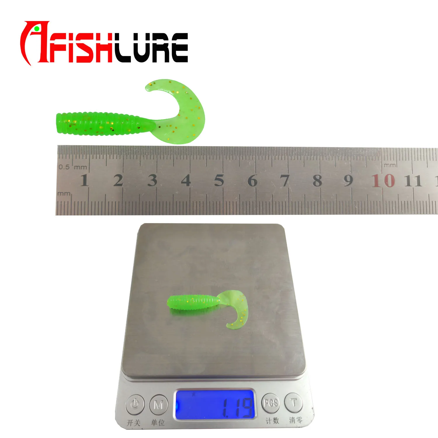 Factory Luminous Soft fishing worms Lure Knife tail swim baits 45mm 1.2g 12pcs a bag Grub Baits Night fishing fishing swimbait