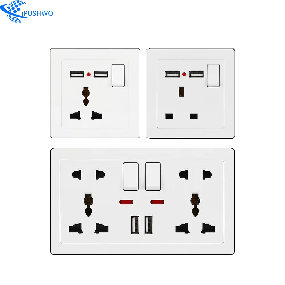 Italian WiFi Compatible 4-way 3-way Dimmer Wall Switch Socket Square Voltage 250v 10A Home Zigbee French TV PC EU Glass Material