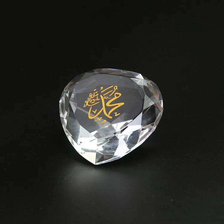 New customized 2022 Crystal diamond shaped paperweight glass large diamond custom lettering