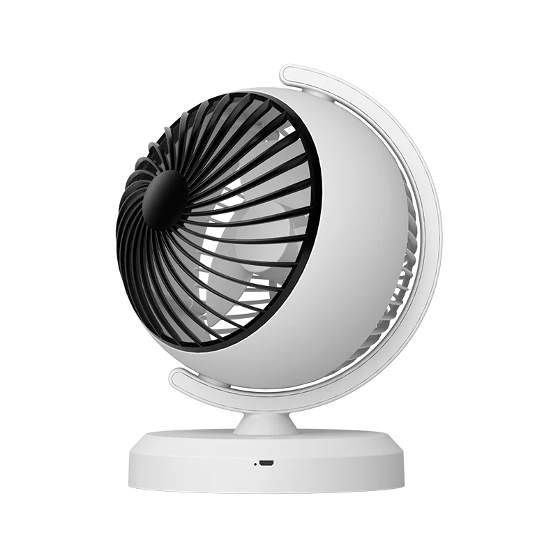 360 degree rotation Desktop fan touch control switch rechargeable desk fan portable folding table fan with led light accept OEM
