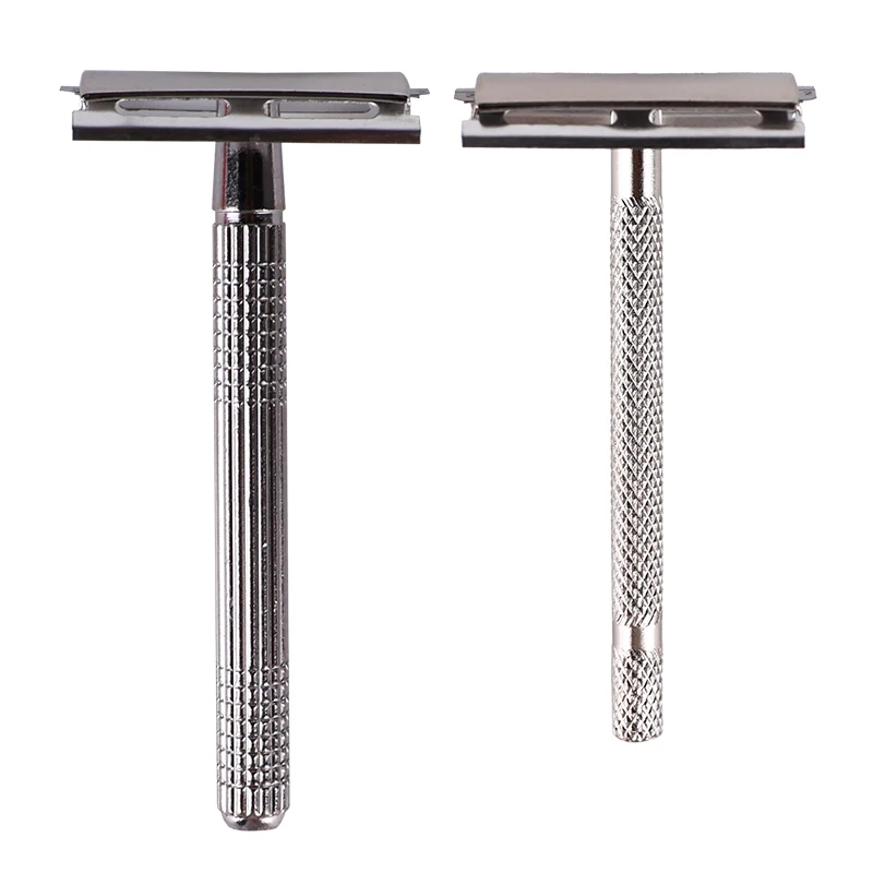Metal Handle Coarse Beard Double Edge Razor Blade Reusable Safety Hotel Shaving Kit Razor for Men Hotel Use