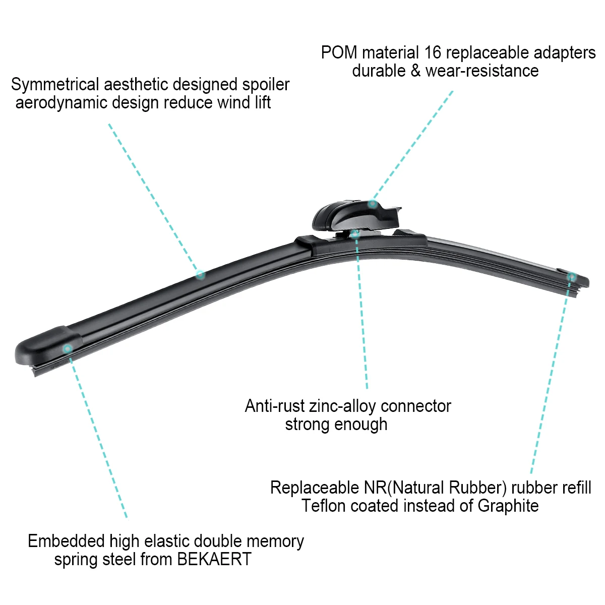 Universal wiper blade manufacturer palheta limpador de para brisa Car Windshield Wipers for car vw golf mk7