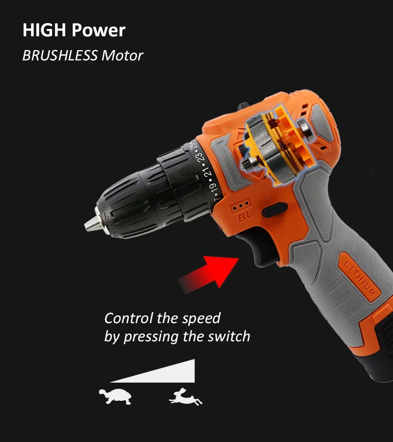 electric hand drill machine lithium battery 12V electric drill electric screwdriver set
