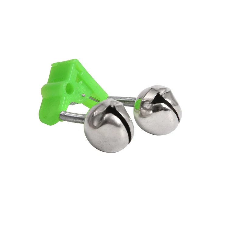 Wholesale 5cm/8g  carp fishing Green ABS Rod Bells Ring Double fishing alarm bell