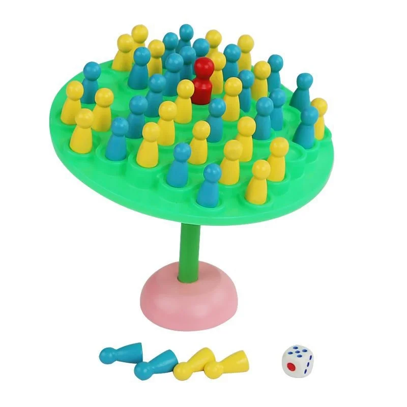 Two Players Interactive Wooden Doll Balance Tree Game Fun Early Educational Party Toys for Unisex Battle Toy
