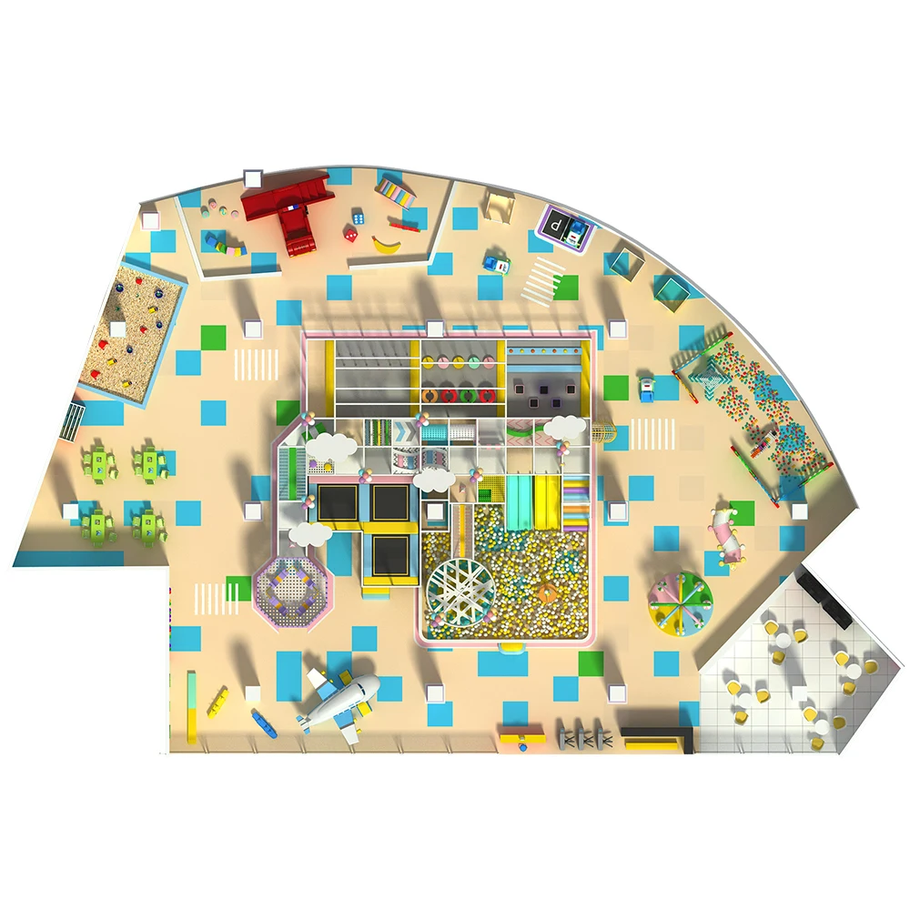 Large play area indoor mall with playground