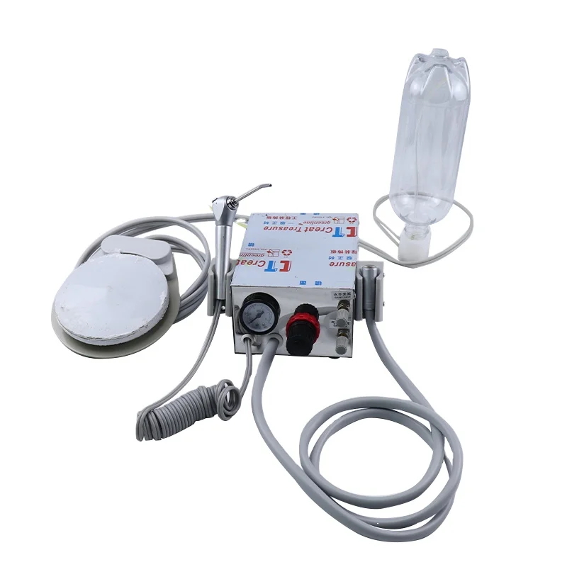 Portable Weak Suction Turbine Unit MINI Turbine Unit with Three Way Syringe 2 and 4 holes system Portable Dental Turbine Unit