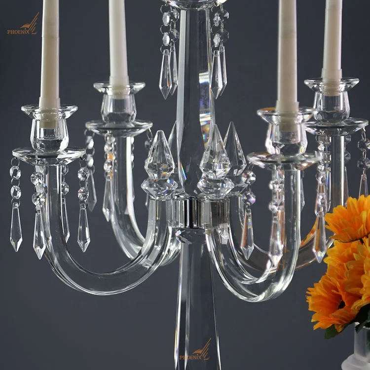 Factory sale wedding candle holder crystal candle stands for wedding table centerpieces