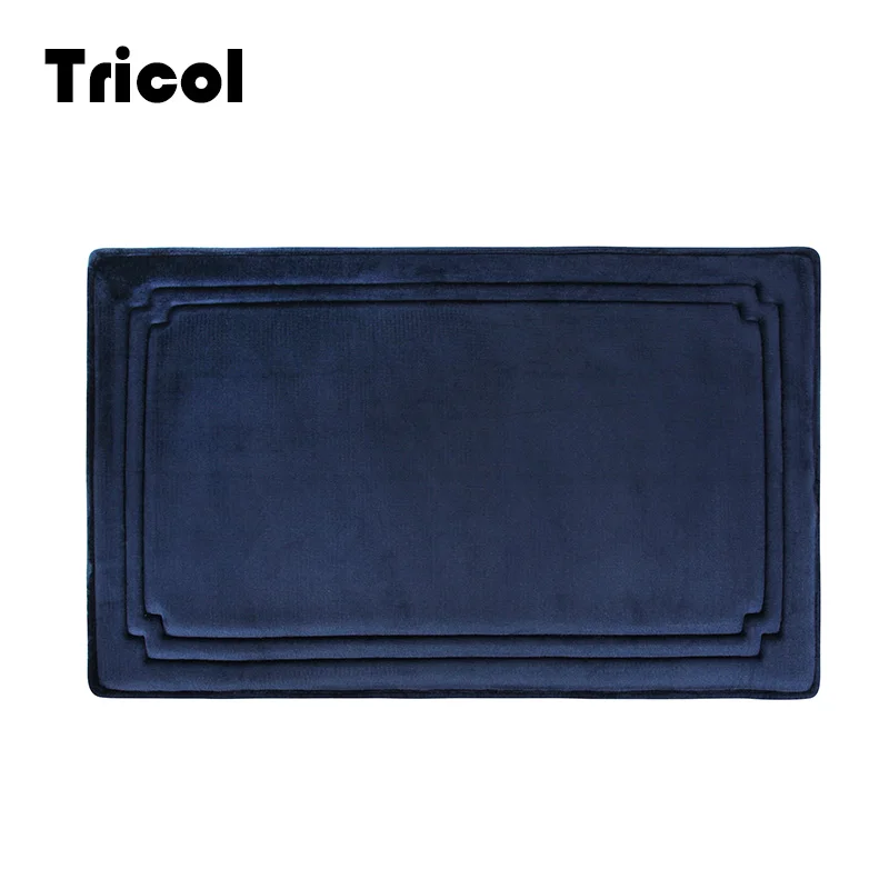 Tricol Memory Foam Bath Mat Machine Washable Non Slip Absorbent Super Cozy Velvet Bathroom Rug Carpet