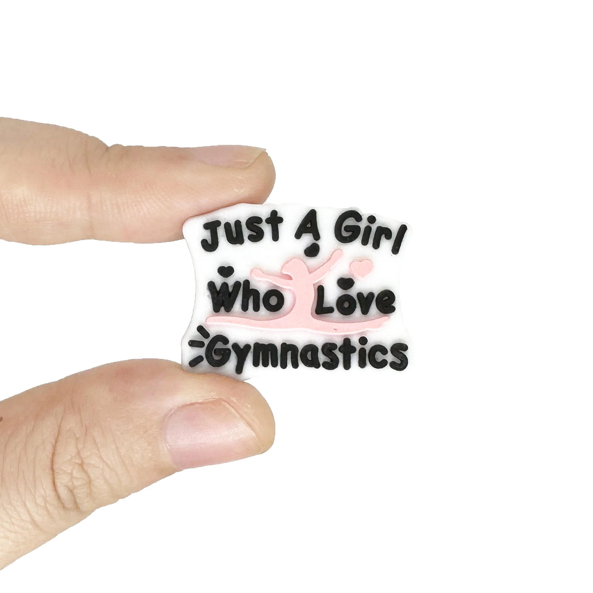 Square Silicone Teething Beads Just A Girl Who Love Gymnastics Focal Beads For Keychain Lanyard Making