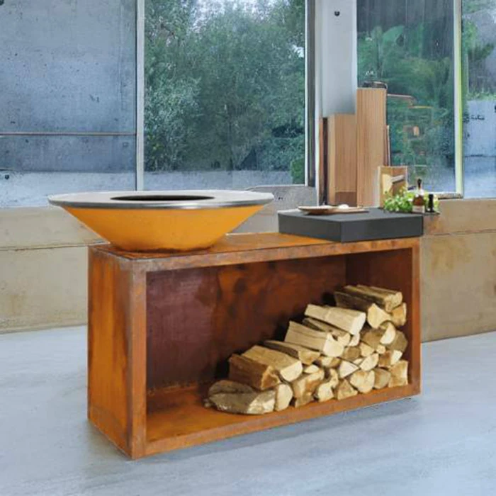 Outdoor Corten Steel European Bbq Grill Metal Barbecue Pit Bbq Grill Outdoor Corten Steel Fire Pit BBQ Grills