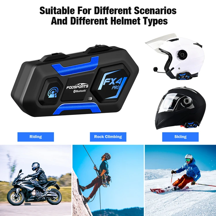 Fodsports FX4 PRO 4 всадники для мотоциклетного шлема гарнитура мотоцикл группа bluetooth
