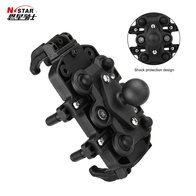 Nstar Motorcycle Rain and Sunshade Helmet Bracket with Shock-Absorbing Mobile Phone Holder Anti-Reflection Extended Coverage