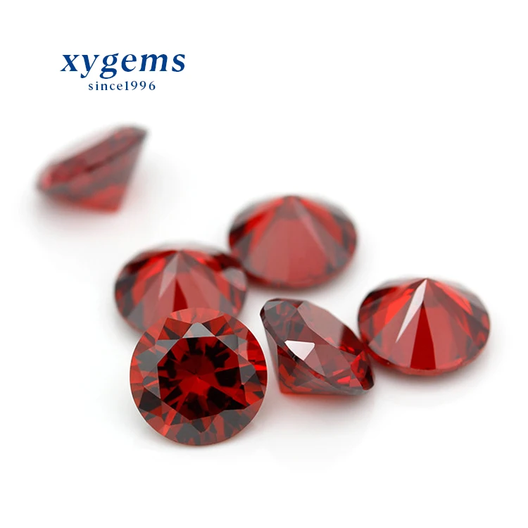 xygems Garnet color loose gemstone round brilliant red garnet stone green garnet price
