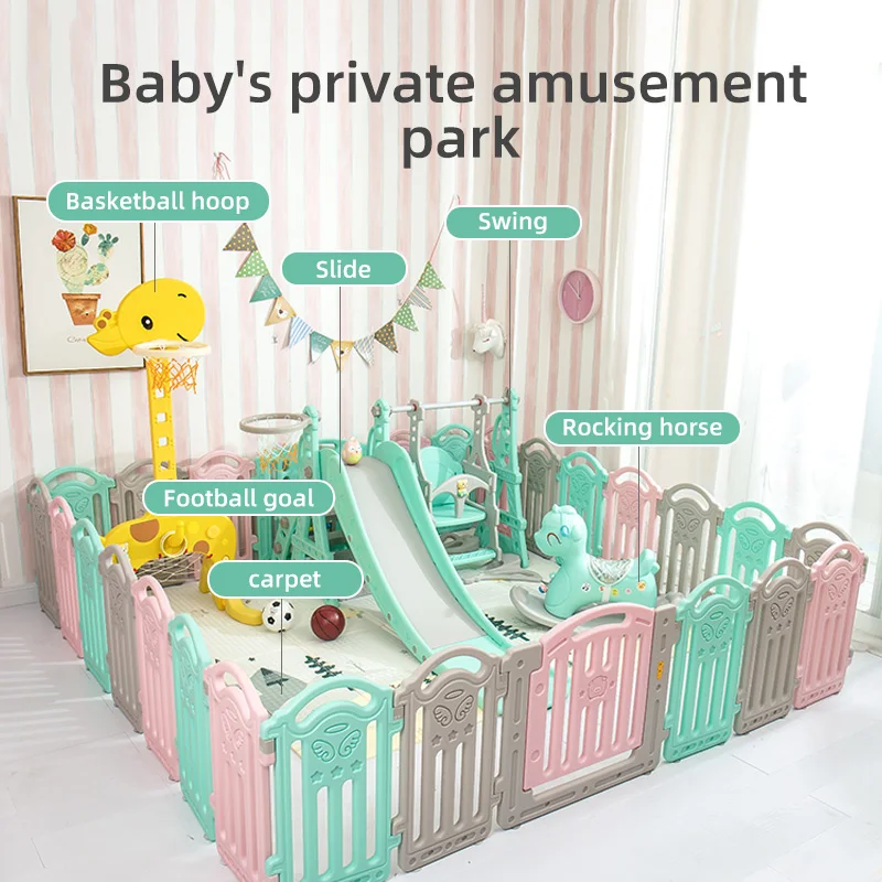 High Quality Customizable Baby Kids Furniture Fence Children Play Yard Large Playyard Plastic Indoor Playpen For Baby Kids