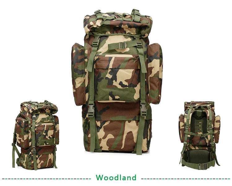 85л Рюкзаки в стиле милитари 65 л прочный рюкзак с дождевиком  y-образны