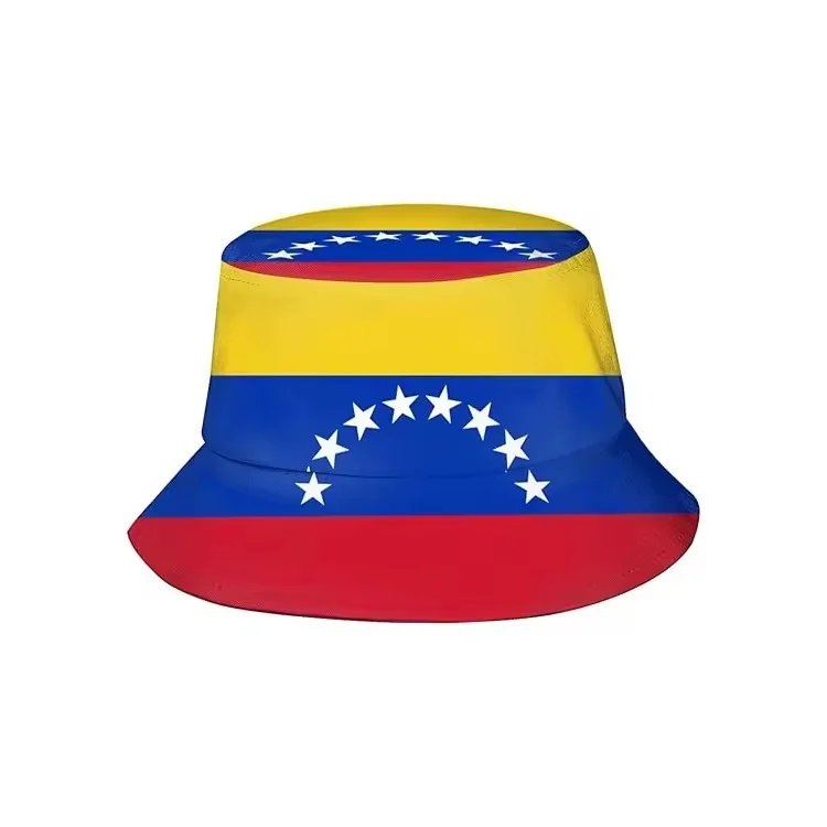 Fashionable High Quality Cheap Price Cotton Designer Venezuela Flag Bucket Hat for Sports Cheering