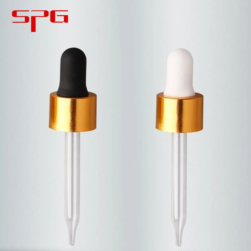 18-415 Droppers with Metallic Cap and Rubber Bulb and glass pipette
