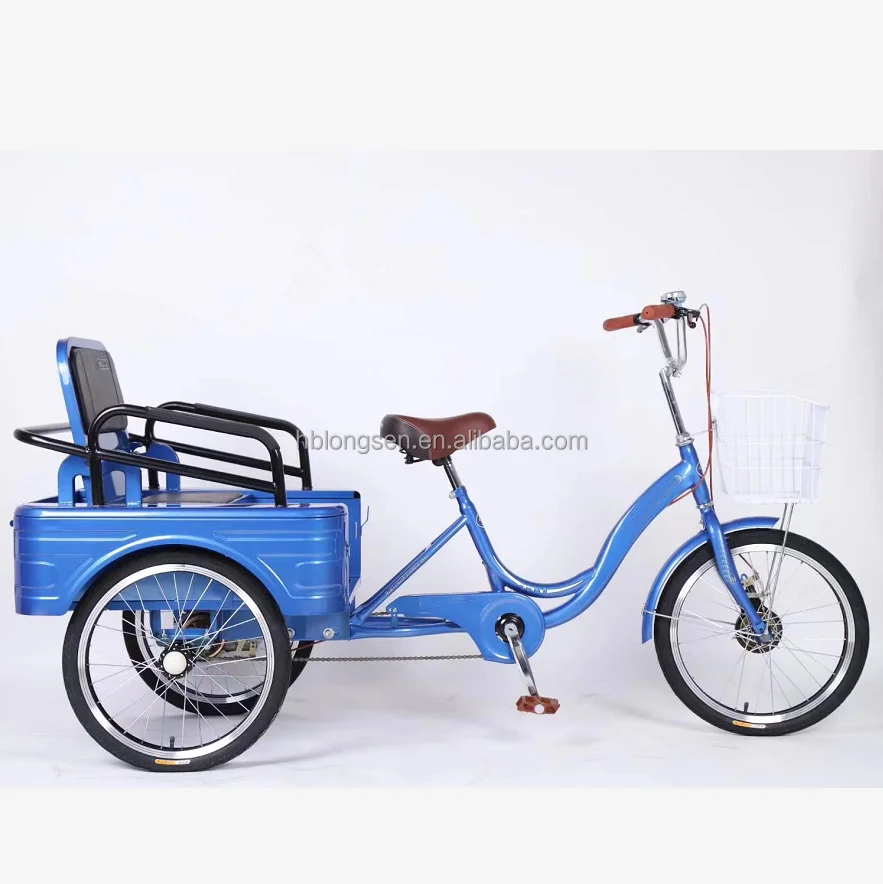 Manual Electric Tricycle Family Double Adult Pedal Small Passenger And Cargo Dual Use To Pick Up Children Battery Car