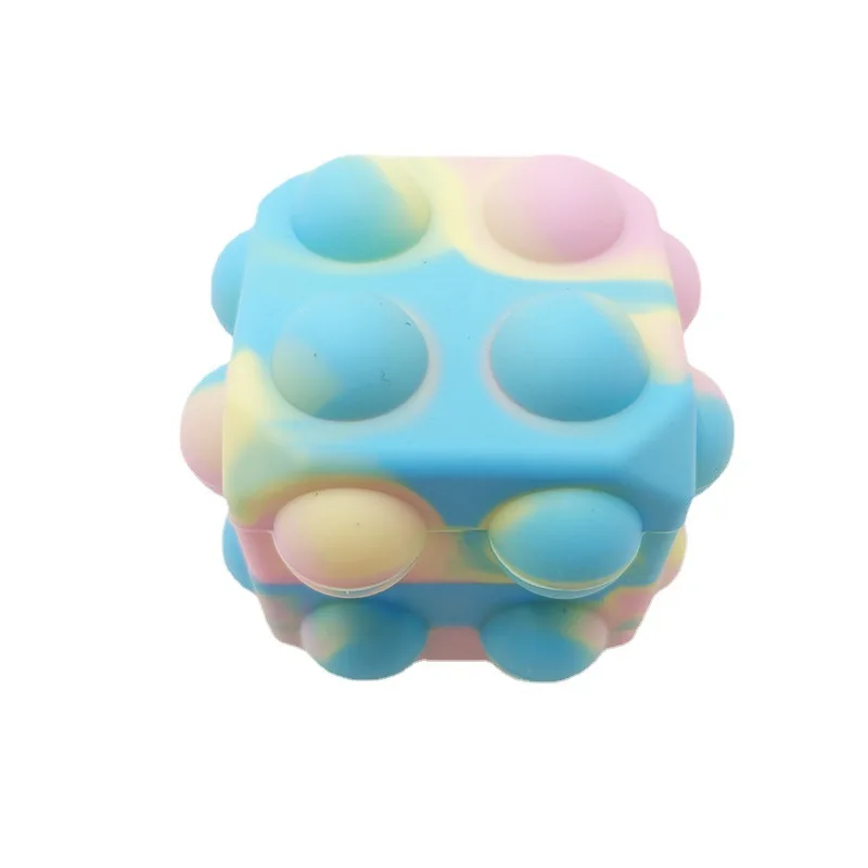 Squeeze toy 3D Stress Balls Fidget Toy Silicone Popping Push Bubble Square Fidget Ball kids adults relieve stress toys ball