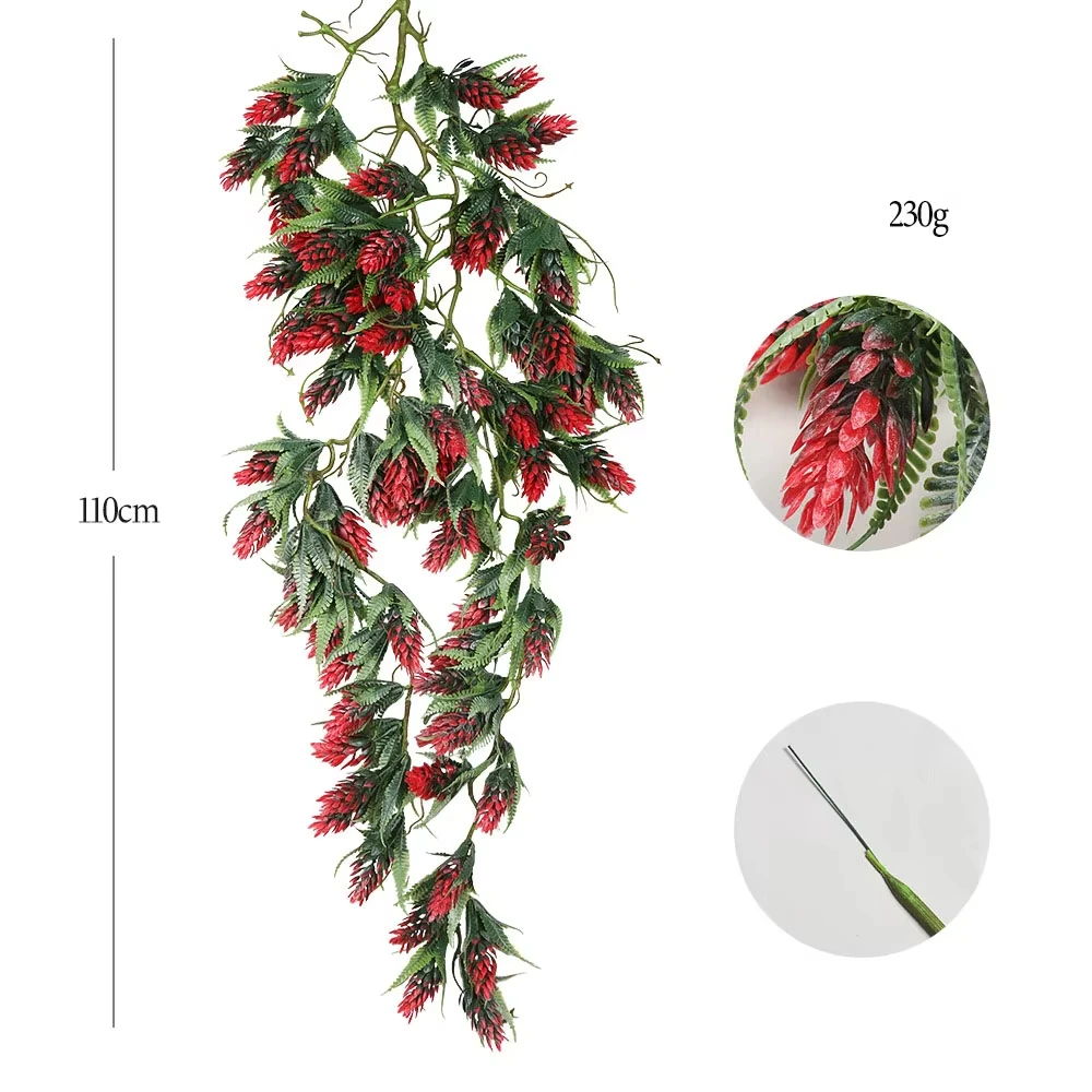 Party Decoration Green Plant Wall Hanging Home Flower Soft Installation Simulation Artificial Plant Wall Hanging Flowers