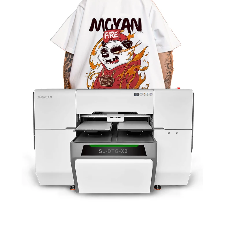 SHENLAN factory price four i3200 printhead 9 color dtg tshirt printing machine garment printer
