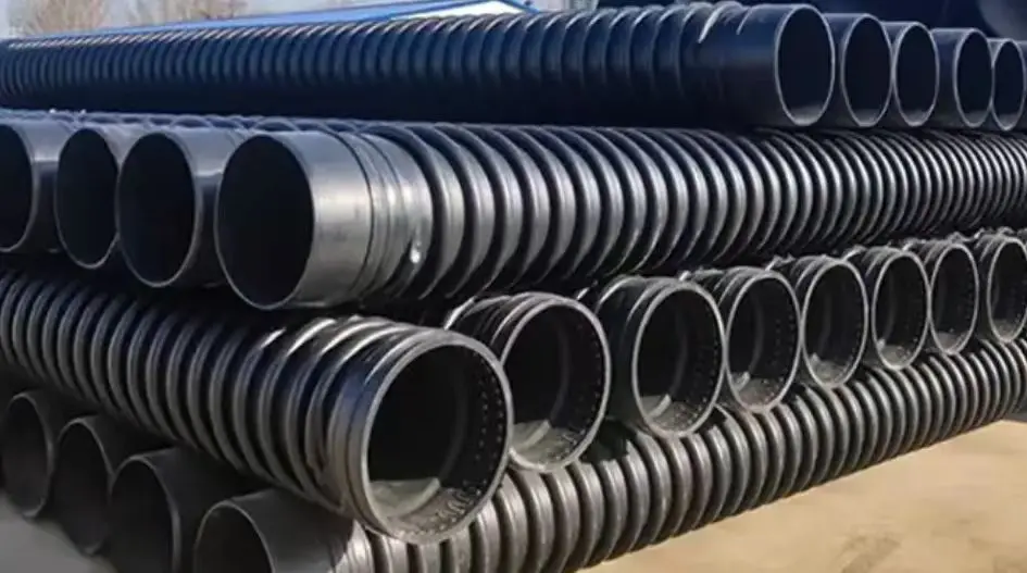 4-Inch B-Type HDPE Tubes Pre-Embedded Pipelines with Carat Winding Structure Flexible Sewer Drain Pipe Drainage Applications