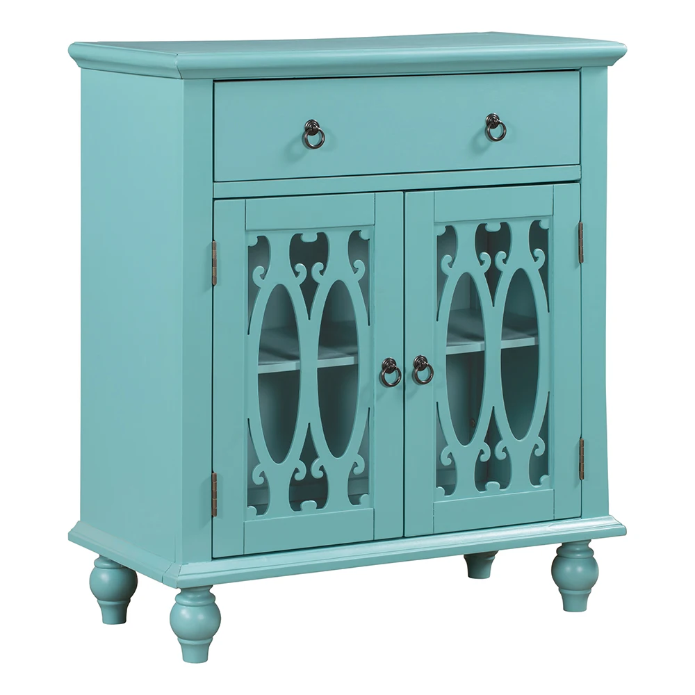 Wood Accent Buffet Sideboard Serving Storage Cabinet Carton Wooden Furniture Living Room Furniture Modern Wooden Drawer