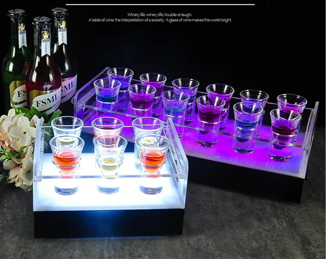 Hot sale in night club  6 PCS acrylic LED wine glass holder