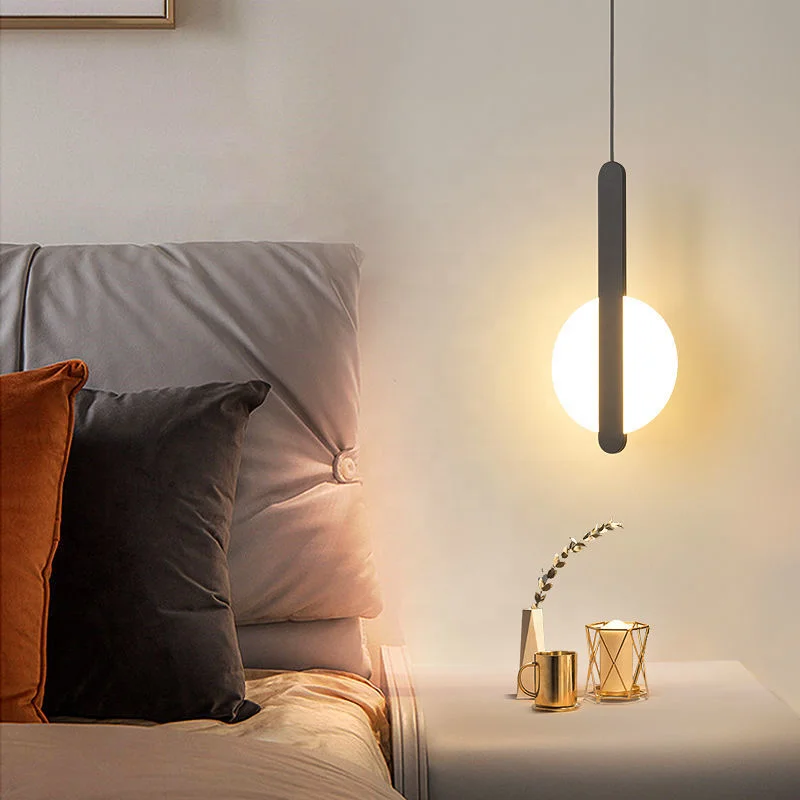 Iron and Acrylic Pendant Light North Europe bedside lamp modern hanging light fixtures indoor suspended light