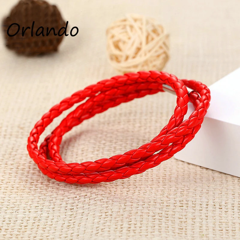 
Magnet buckle woven personalized PU leather bracelet bracelet leather rope 