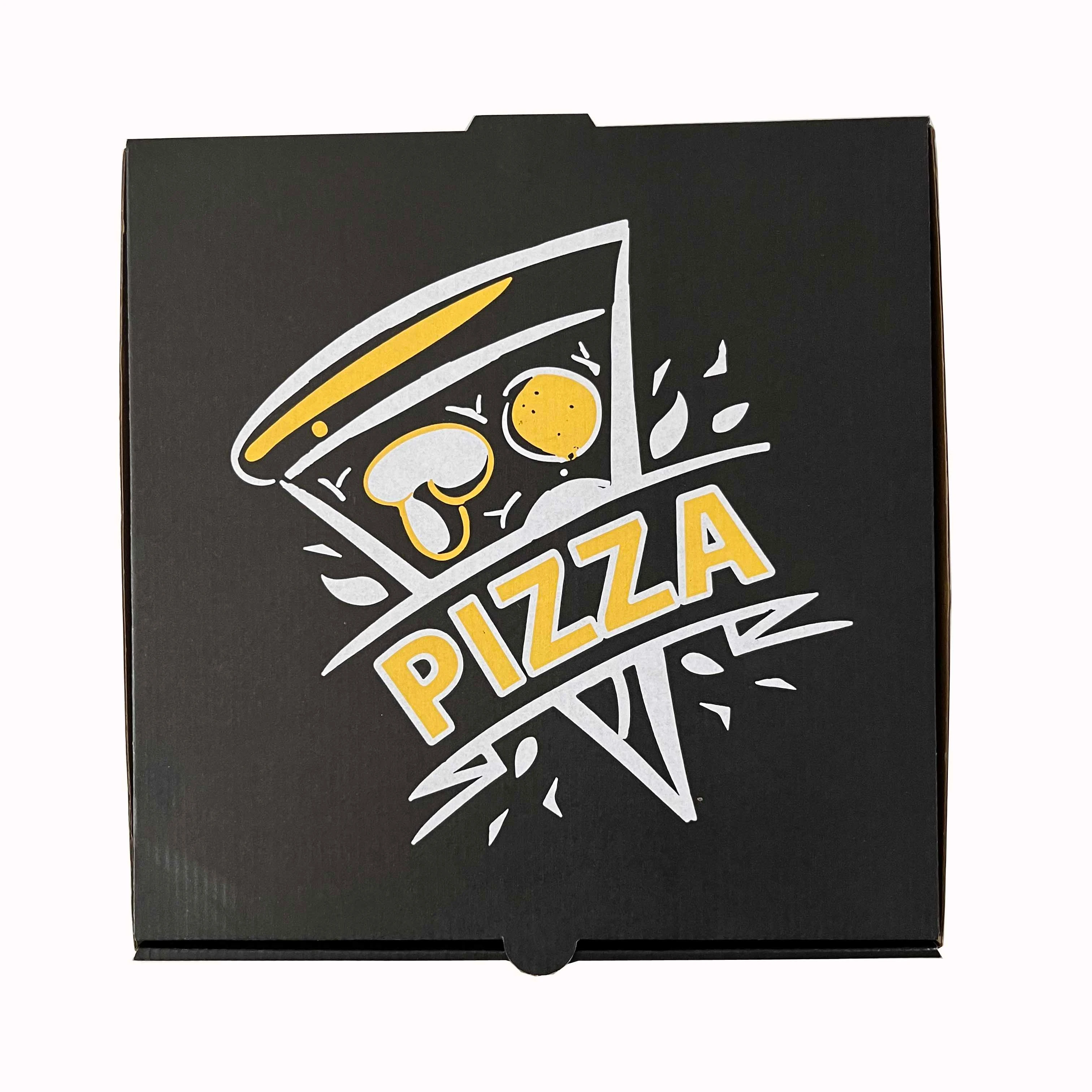 Wholesale  Factory Cheap Price   Black Pizza Storage  Box  custom printed