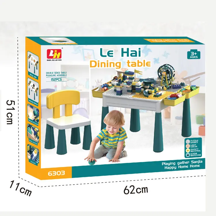 New product education toy maze ball funnel slide and ferris wheel game building bricks toys kids block table with blocks