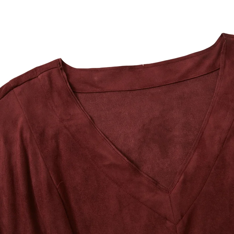 Dyed Wrap Dress Elegant Summer Closet Outfit Wrap Dress Short Sleeve V-Neck Suede Ladies Design Dress