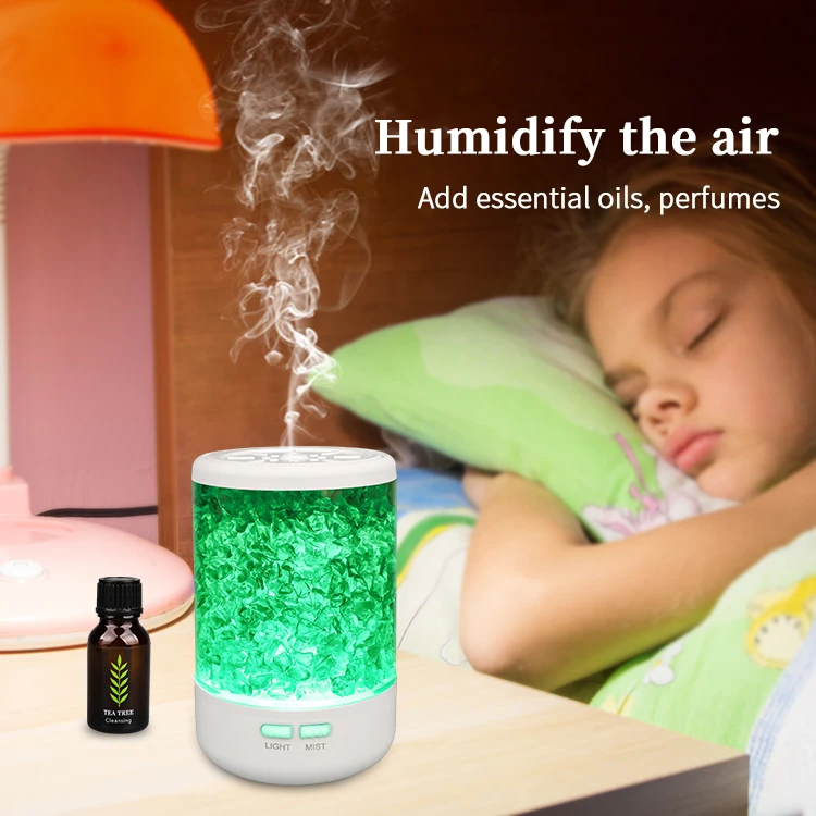 7 Colors LED Light Atomization Mist Humidifier Aroma Essential Oil Natural Stone Salt Diffuser