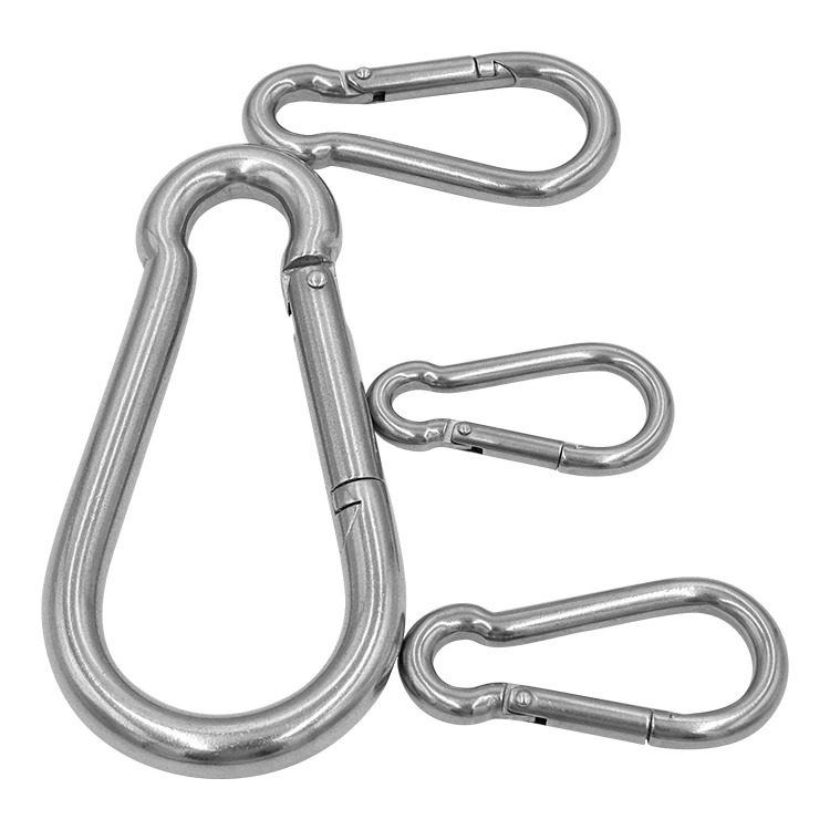 
Ailot 7*70mm Highly Polished Steel Carabiner Shape DIN5299C Safety Climbing Snap Hook 