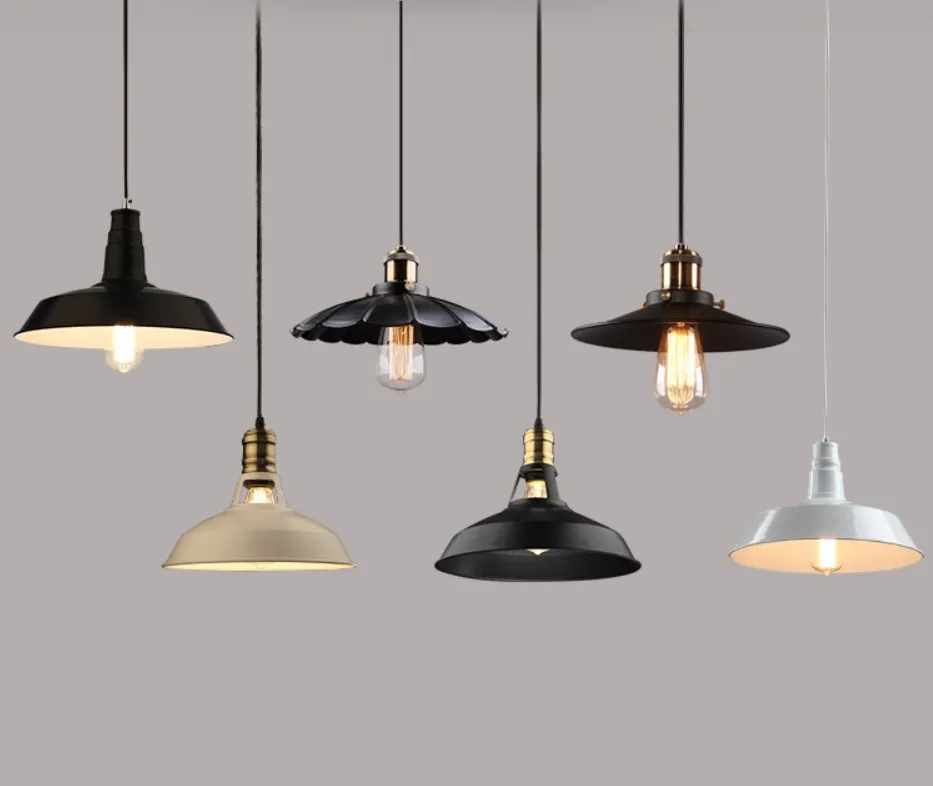 Retro Black Silver , White Industrial Lustre Profile Aluminum Indoor Lighting Pendant Lamp  Pedant Light Chandelier