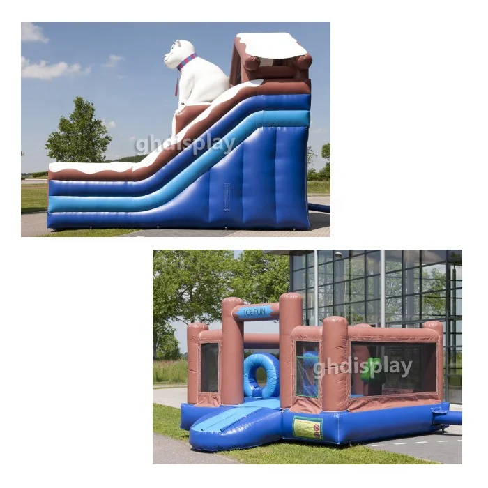 OEM various styles commercial outdoor kid air slide inflatable bouncer castle combo dry