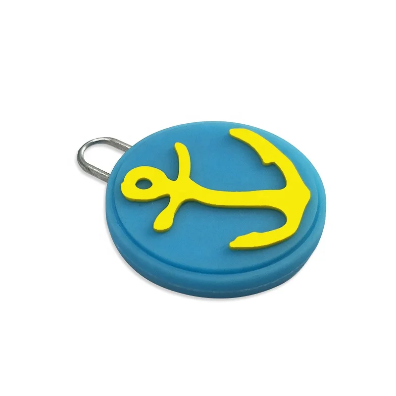 Custom Engraved Logo rubber Brand Zipper Pull Charms for handbag