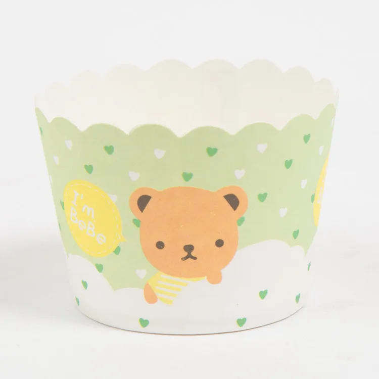 Small 50 packs of disposable cute pattern muffin cup high temperature baking cake paper cups