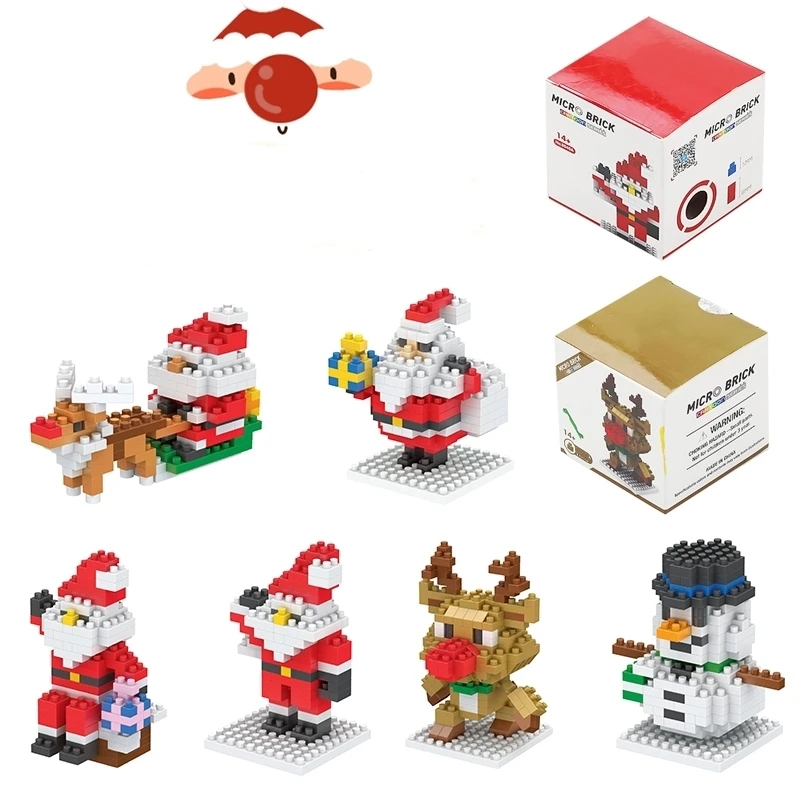 Wholesale DIY Educational Construction Christmas Model Set Small Building Blocks Figure Toy-Christmas Gift Idea