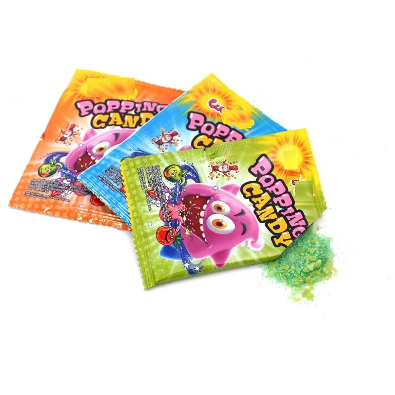 5g individual wrapped popping candy with Vitamin C mixed fruity flavor multi-colors 24pc/box
