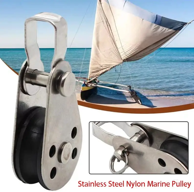 SS 316 Pulley Stainless Steel Single Wheel Swivel Pulley Wire Rope Block 20mm 25mm 32mm