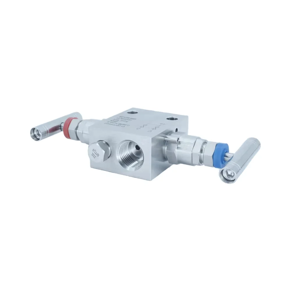 Integrated EF-3 Dual Valve Group Pressure Gauge Transmitter with Two Valves Control Structure with Installation Holes
