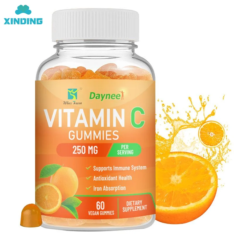 Winstown Vitamin C Gummies OEM, пищевая добавка для роста волос, сахар, пектин, конфеты, лечебные добавки, оранжевый витамин C